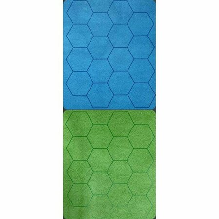 TIME2PLAY 1 in. Reversible Hexes Megamat Board Game, Blue & Green TI2736894